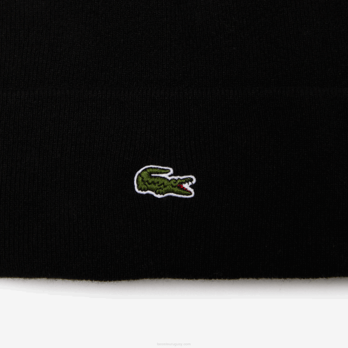 negro 031 VVL0A2293 hombres Lacoste gorro de lana