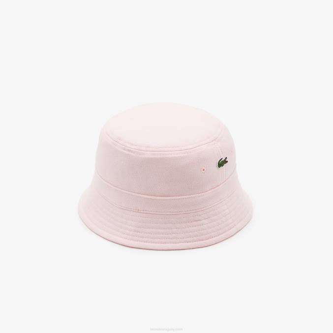 rosa claro t03 VVL0A2158 hombres Lacoste sombrero de pescador de algodón orgánico