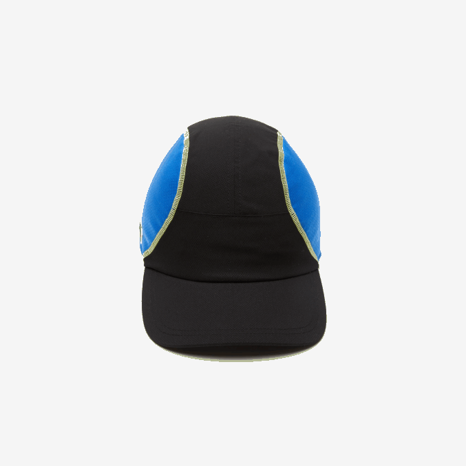 xis negro azul amarillo VVL0A2143 hombres Lacoste gorra con panel de malla de tenis