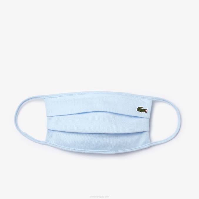 azul claro t01 VVL0A2323 hombres Lacoste l.12.12 máscara de protección facial de piqué de algodón