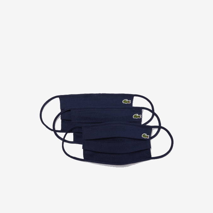 azul marino 166 VVL0A2264 hombres Lacoste l.12.12 máscaras faciales paquete de 3