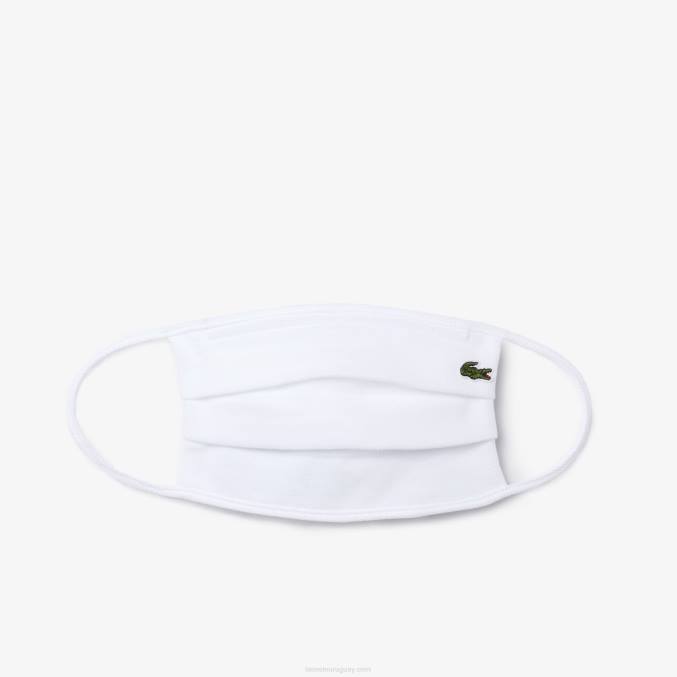 blanco 001 VVL0A2322 hombres Lacoste l.12.12 máscara de protección facial de piqué de algodón