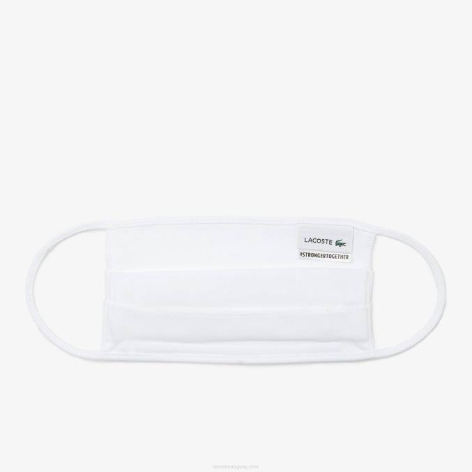 blanco 001 VVL0A2322 hombres Lacoste l.12.12 máscara de protección facial de piqué de algodón