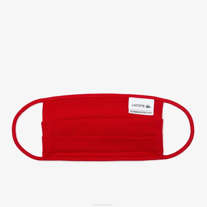 rojo 240 VVL0A2321 hombres Lacoste l.12.12 máscara de protección facial de piqué de algodón