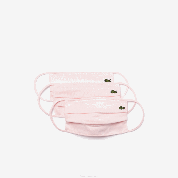 rosa claro t03 VVL0A2280 hombres Lacoste l.12.12 máscaras faciales paquete de 3