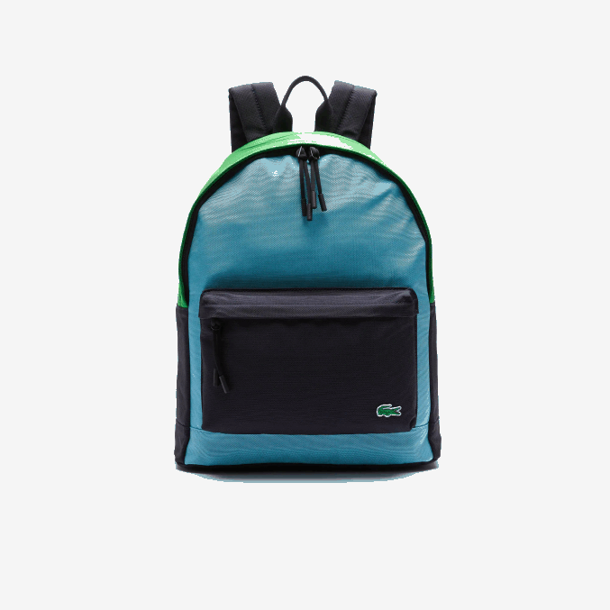 abime malaquita azur h77 VVL0A2069 hombres Lacoste mochila de lona con bloques de color