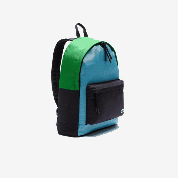 abime malaquita azur h77 VVL0A2069 hombres Lacoste mochila de lona con bloques de color