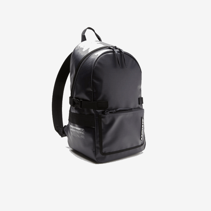 azul noche negra m20 VVL0A1978 hombres Lacoste mochila con logo en contraste