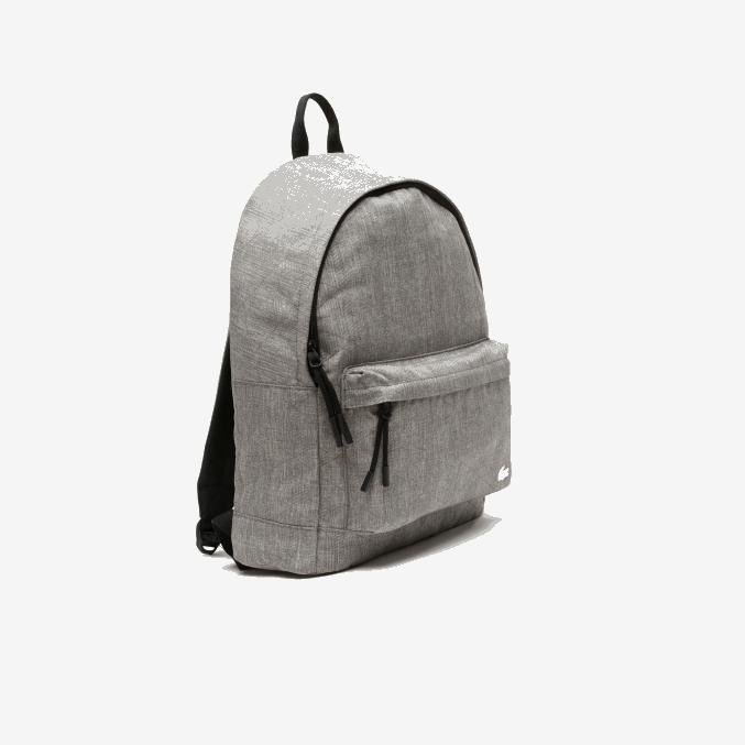 gris chino monograma l23 VVL0A2073 hombres Lacoste mochila con estampado de monograma reflectante