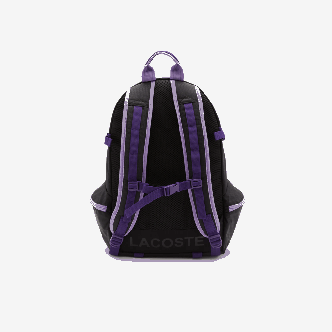 noir samui neva farine k96 VVL0A2100 hombres Lacoste mochila con diseño colour block y bolsillo con cremallera