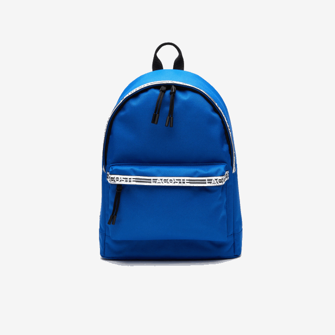 royaume noir blanco l77 VVL0A2137 hombres Lacoste mochila neocroc con correas con cremallera y logo