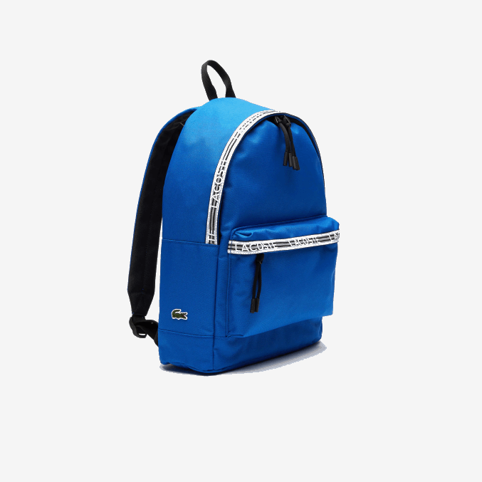 royaume noir blanco l77 VVL0A2137 hombres Lacoste mochila neocroc con correas con cremallera y logo