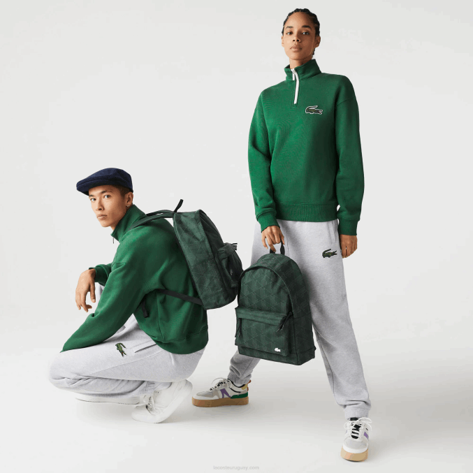 sinople monograma l22 VVL0A2072 hombres Lacoste mochila con estampado de monograma reflectante