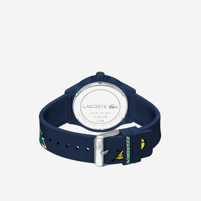 azul 000 VVL0A2207 hombres Lacoste reloj neocroc correa silicona azul