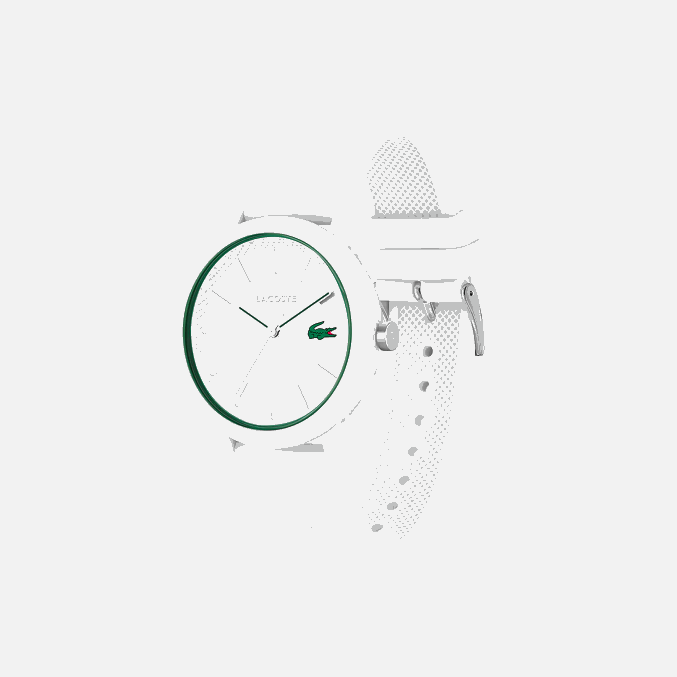 blanco 000 VVL0A2203 hombres Lacoste Reloj 12.12 correa silicona blanca