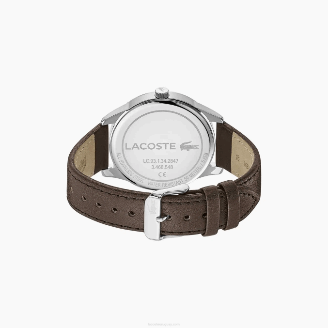 marrón 000 VVL0A2213 hombres Lacoste reloj viena 3 manecillas