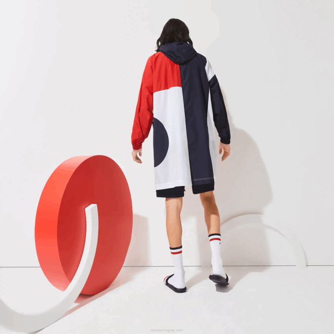azul marino rojo blanco db3 VVL0A1299 hombres Lacoste sport gabardina oversize edición french sporting spirit