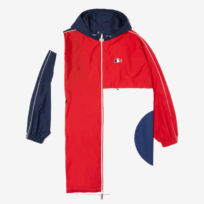 azul marino rojo blanco db3 VVL0A1299 hombres Lacoste sport gabardina oversize edición french sporting spirit