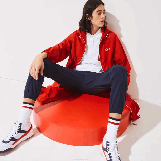 rojo blanco azul marino yy2 VVL0A1295 hombres Lacoste gabardina plegable sport edición espíritu deportivo francés