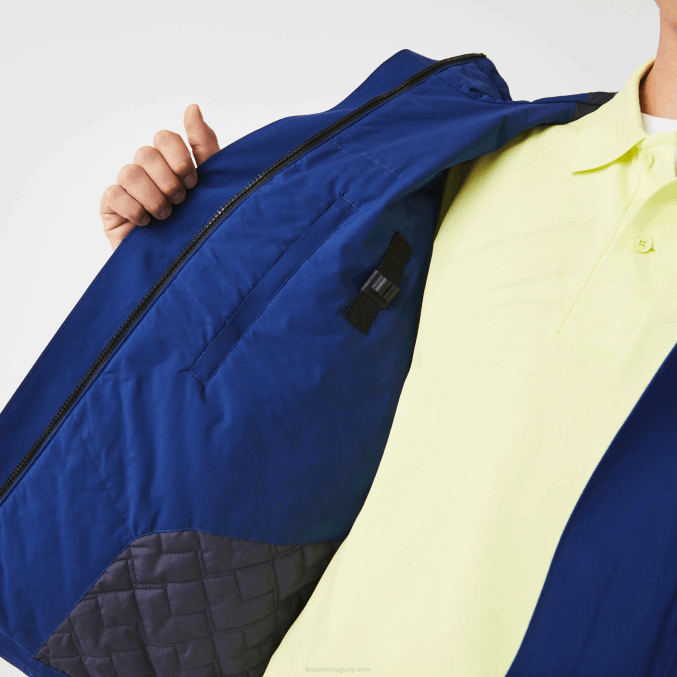 bdm azul VVL0A1308 hombres Lacoste parka acolchada resistente al agua