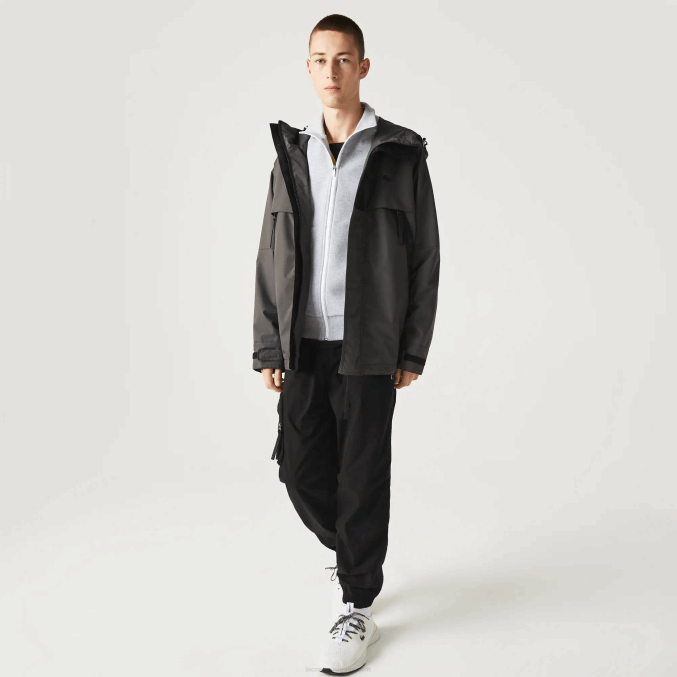 negro 031 VVL0A1257 hombres Lacoste parka repelente al agua