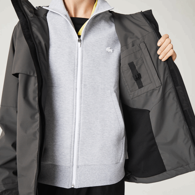 negro 031 VVL0A1257 hombres Lacoste parka repelente al agua