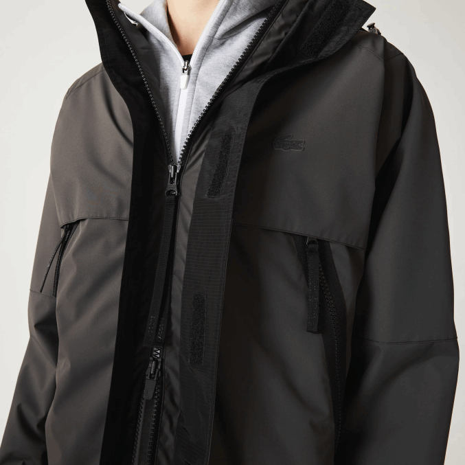 negro 031 VVL0A1257 hombres Lacoste parka repelente al agua