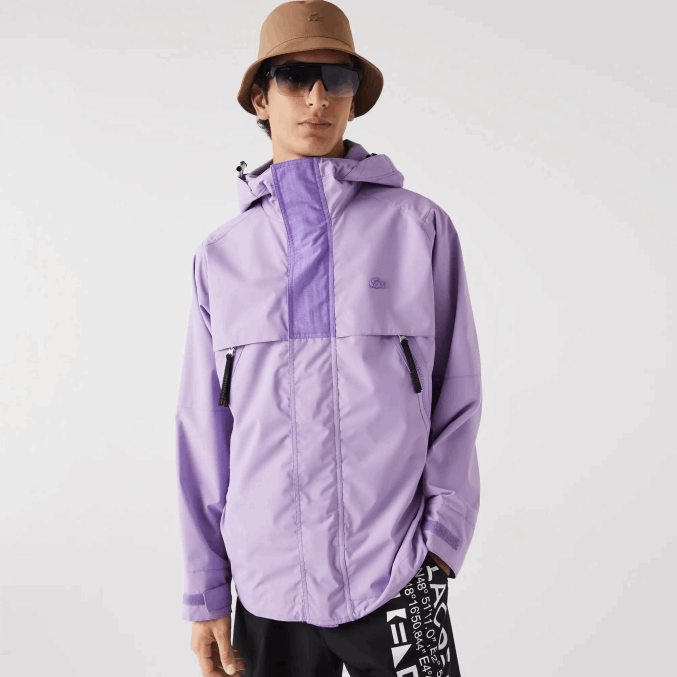 púrpura gfu VVL0A1256 hombres Lacoste parka repelente al agua