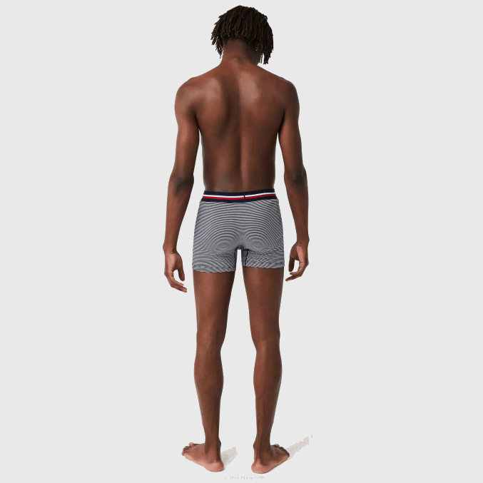 azul marino blanco 525 VVL0A1424 hombres Lacoste Pack de 3 calzoncillos bóxer largos de punto de algodón elástico