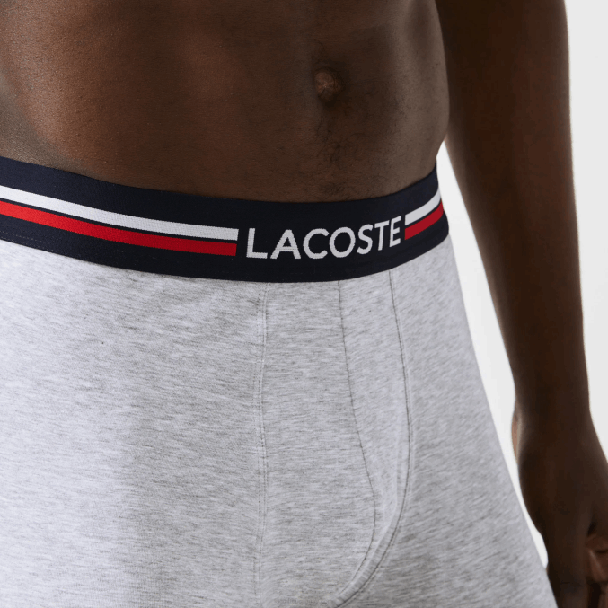 azul marino gris rojo chine w34 VVL0A1420 hombres Lacoste Pack de 3 calzoncillos boxer largos de algodón