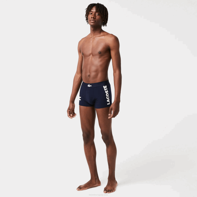 blanco gris chino azul marino bck VVL0A1342 hombres Lacoste pack de 3 calzoncillos de algodón stretch no combinados