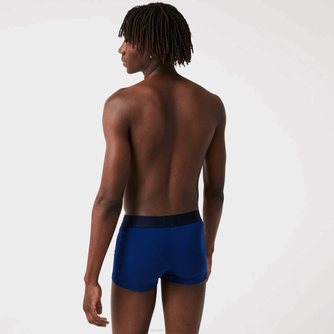 blanco gris chino azul marino bck VVL0A1342 hombres Lacoste pack de 3 calzoncillos de algodón stretch no combinados