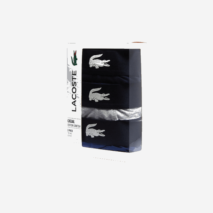blanco gris chino azul marino bck VVL0A1342 hombres Lacoste pack de 3 calzoncillos de algodón stretch no combinados