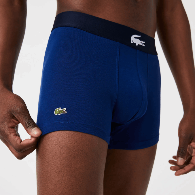 blanco gris chino azul marino bck VVL0A1342 hombres Lacoste pack de 3 calzoncillos de algodón stretch no combinados