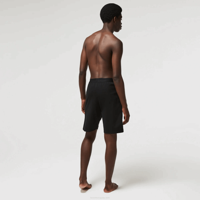blanco negro 258 VVL0A1513 hombres Lacoste shorts interiores de vellón de algodón con logo