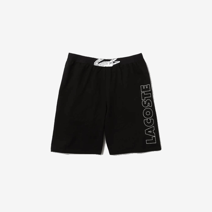 blanco negro 258 VVL0A1513 hombres Lacoste shorts interiores de vellón de algodón con logo
