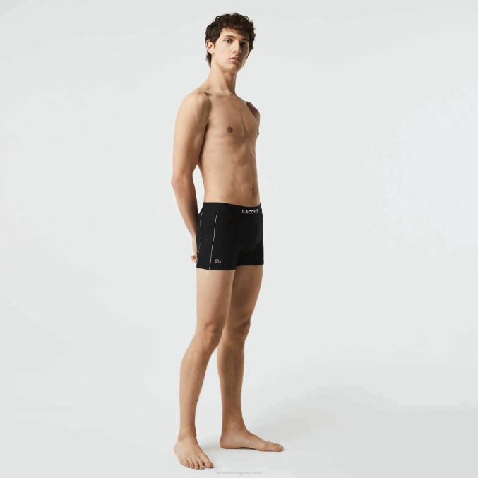 blanco negro 258 VVL0A1557 hombres Lacoste baúl de malla técnica transpirable