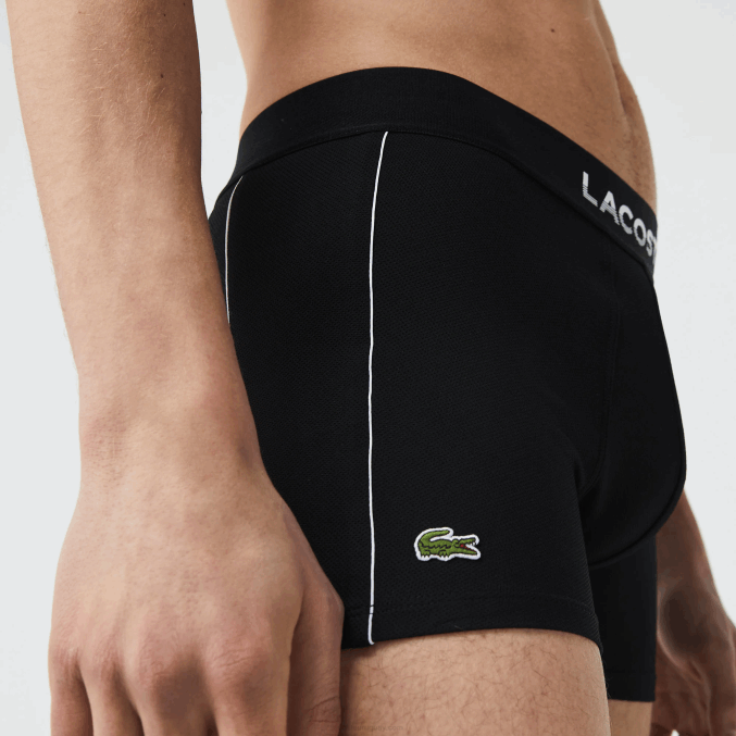 blanco negro 258 VVL0A1557 hombres Lacoste baúl de malla técnica transpirable