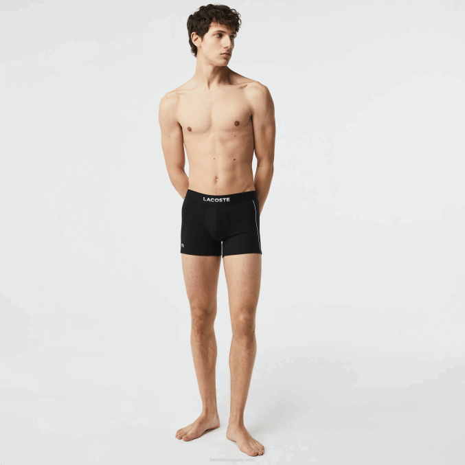 blanco negro 258 VVL0A1557 hombres Lacoste baúl de malla técnica transpirable