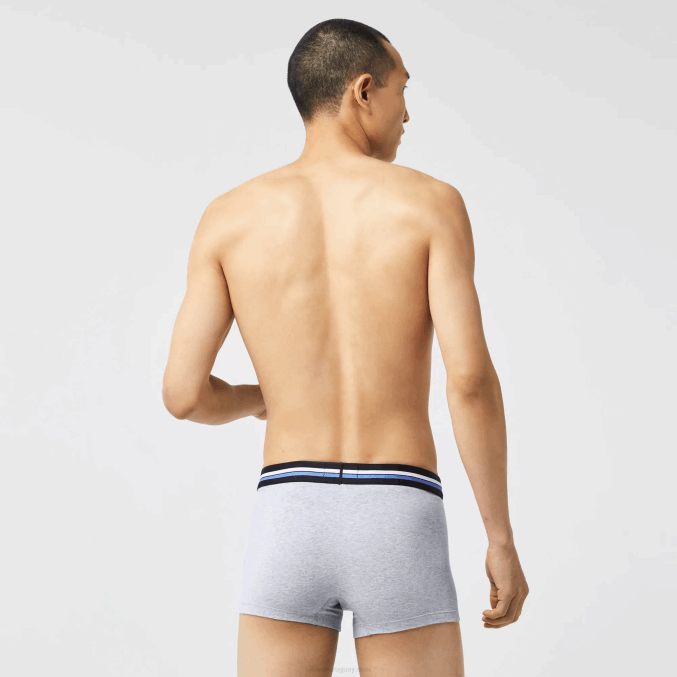 gris lomo caqui verde azul 8wz VVL0A1348 hombres Lacoste Pack de 3 calzoncillos icónicos con cinturilla en tres tonos