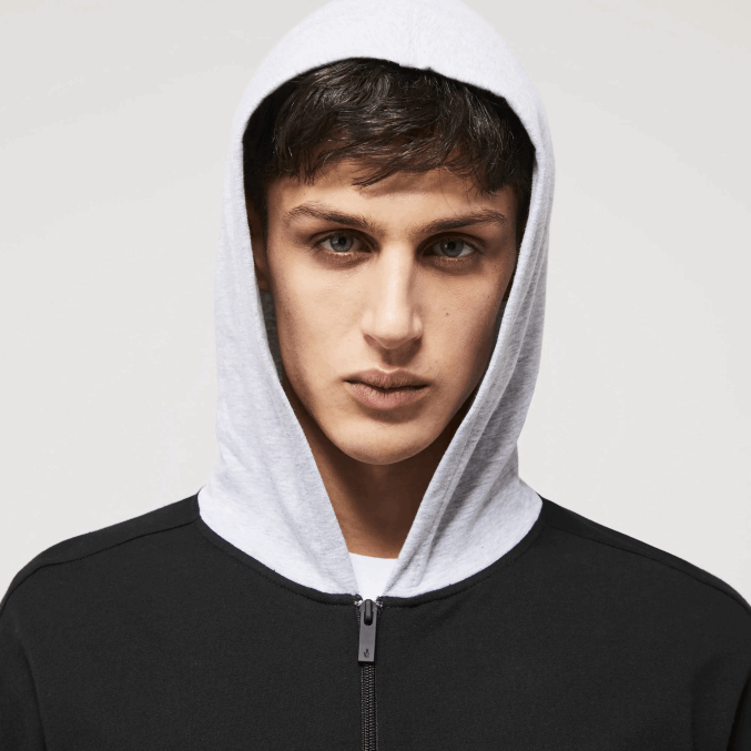 lomo gris negro snp VVL0A1474 hombres Lacoste sudadera con capucha interior de polar de algodón con logo