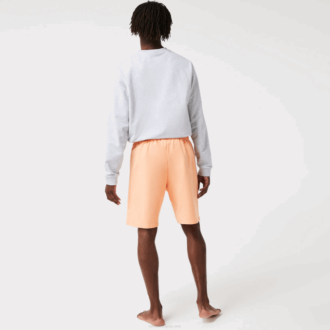 naranja claro burdeos rz6 VVL0A1482 hombres Lacoste shorts de salón de felpa de algodón con cocodrilo aterciopelado