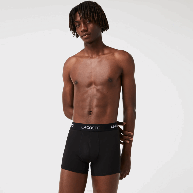 negro 031 VVL0A1461 hombres Lacoste Pack de 3 calzoncillos de microfibra