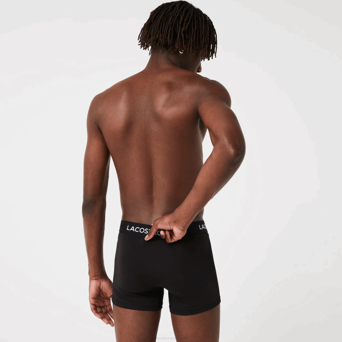negro 031 VVL0A1461 hombres Lacoste Pack de 3 calzoncillos de microfibra