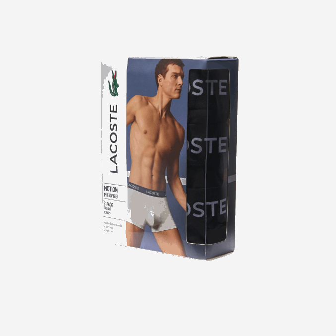 negro 031 VVL0A1461 hombres Lacoste Pack de 3 calzoncillos de microfibra
