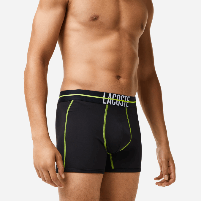 negro amarillo 9y2 VVL0A1492 hombres Lacoste baúl de jersey sin costuras