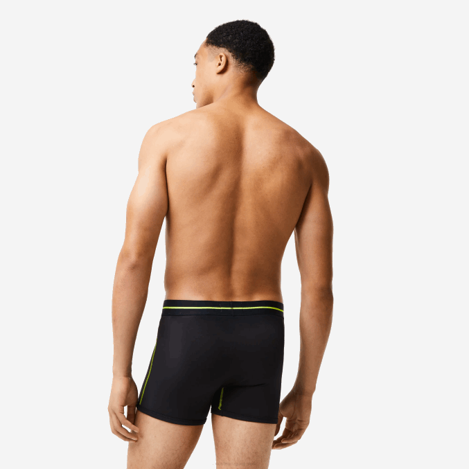 negro amarillo 9y2 VVL0A1492 hombres Lacoste baúl de jersey sin costuras
