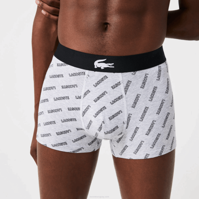 negro gris chin blanco eqd VVL0A1431 hombres Lacoste pack de 3 calzoncillos de algodón stretch
