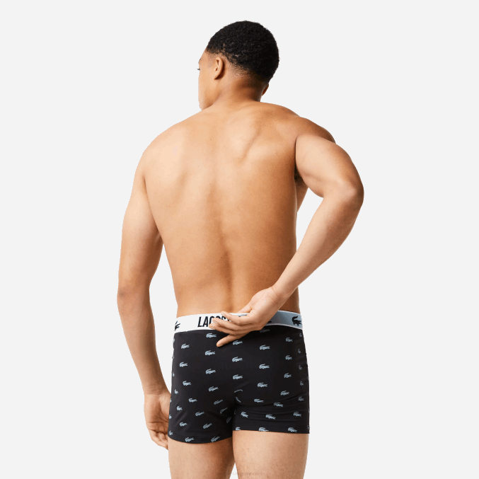 negro gris oscuro blanco shq VVL0A1561 hombres Lacoste Pack de 3 calzoncillos de punto de poliéster reciclado