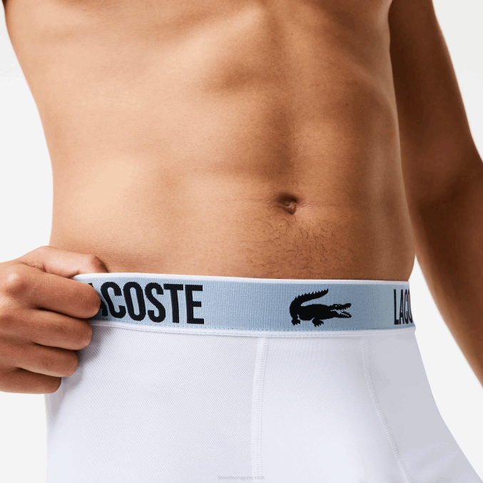 negro gris oscuro blanco shq VVL0A1561 hombres Lacoste Pack de 3 calzoncillos de punto de poliéster reciclado
